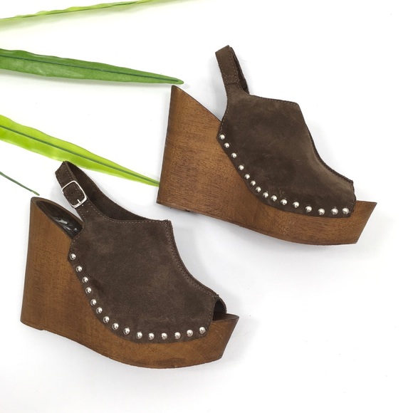 Charles David Shoes - Charles David | Brown Suede Sling Back Wedge